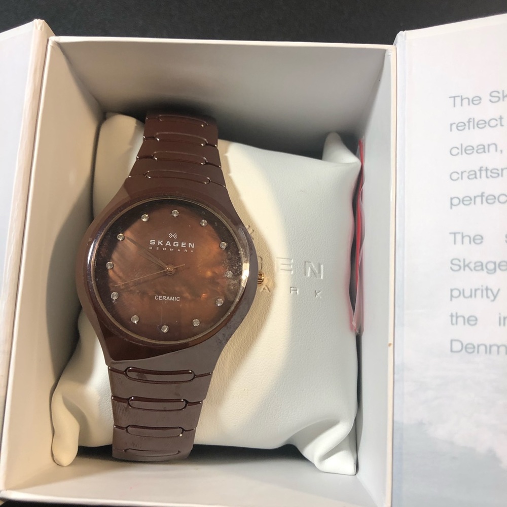 Skagen ceramic watch.